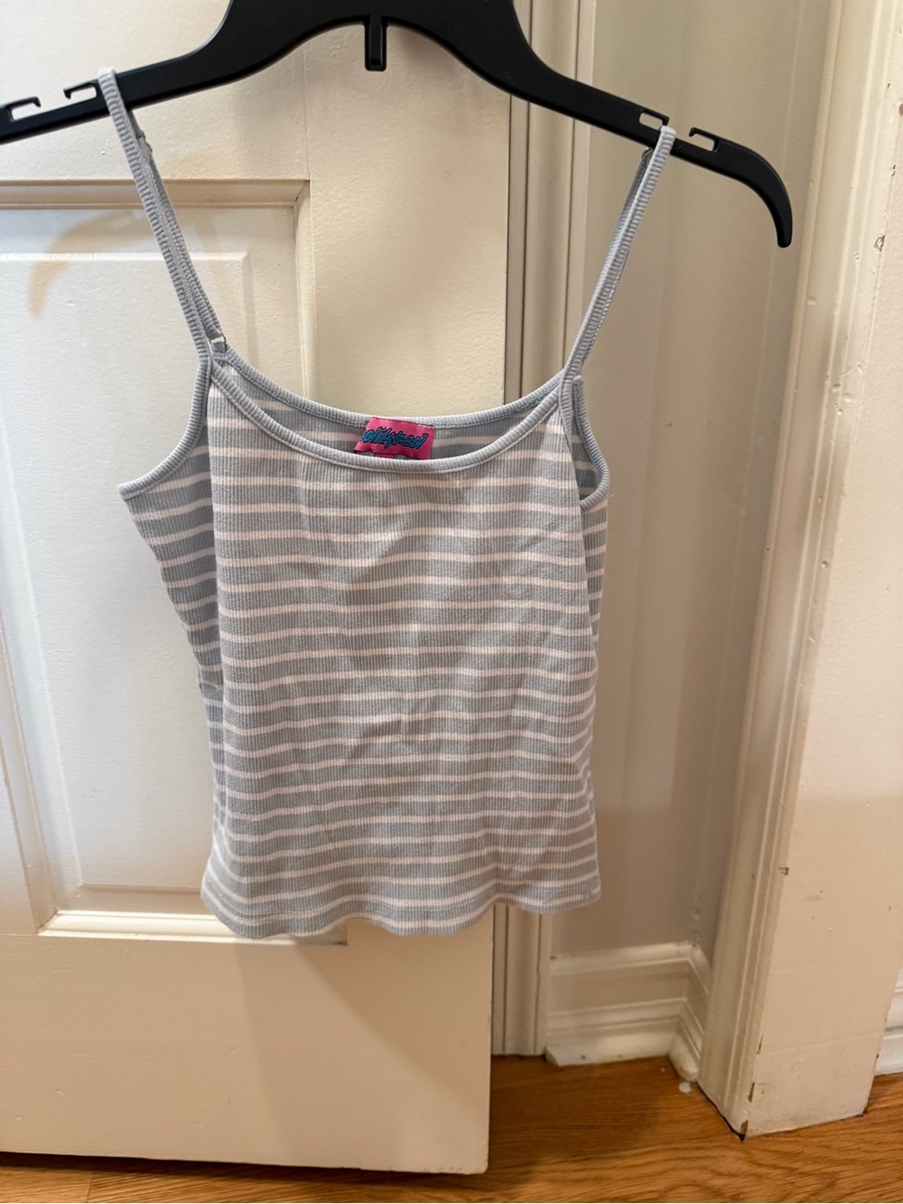 Edikted Light Blue & White Striped Ribbed Camisole